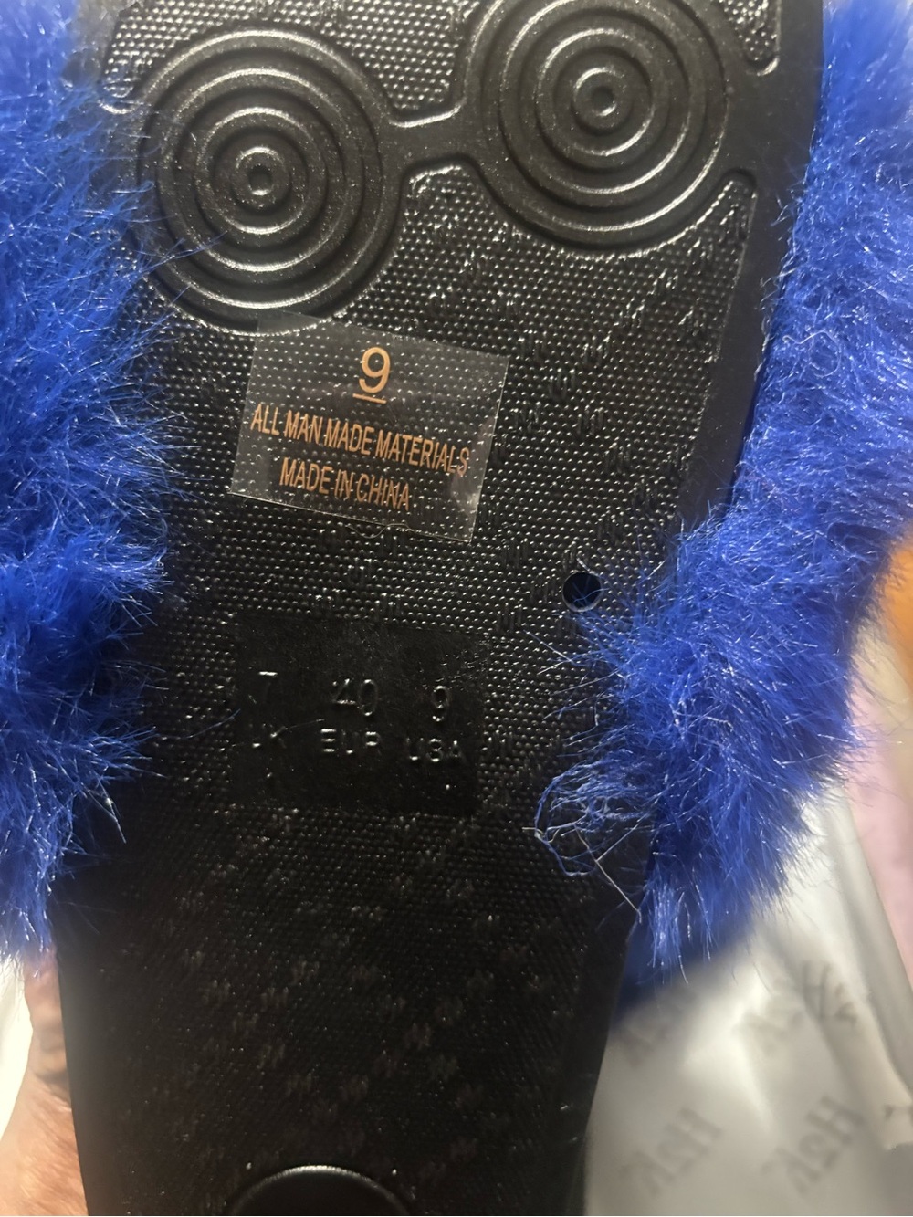 H2K Royal Blue Faux Fur Slide Slippers - Women's - Picture 5 of 5